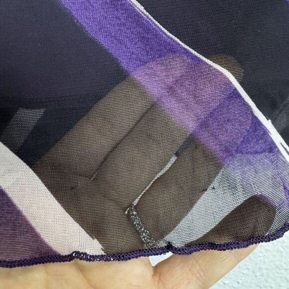 Wrapper Mesh Cowl Neck Top S Purple Flared Long Sleeve Fairy Grunge Goth Y2K - Picture 6 of 7